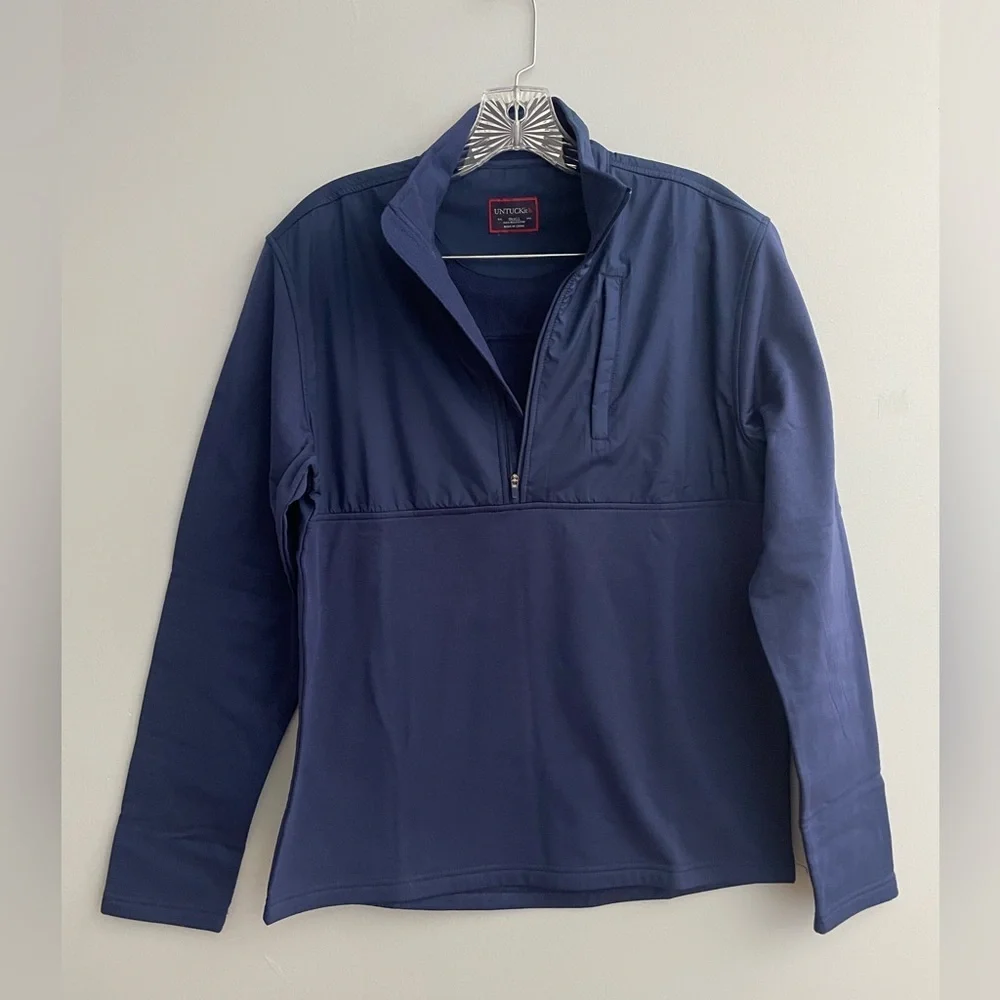 UNTUCKit Women's Ristow Medieval Blue Small 1/2 Zip Fleece Pullover Jacket NWT - Picture 4 of 16